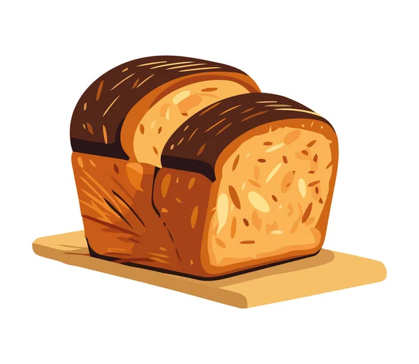 Świeżo Wypieczona Ikona Chleba Izolowana — Wektor stockowy