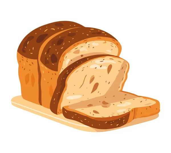 Frisch Gebackenes Brot Süße Ikone Isoliert — Stockvektor