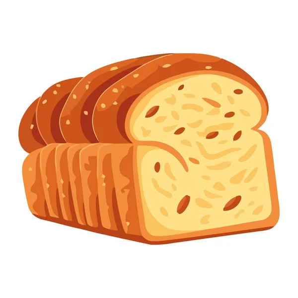 新鲜烘焙的美味佳肴面包 一个被隔离的甜食图标 — 图库矢量图片