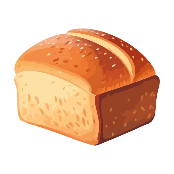 Φρεσκοψημένο Ψωμί Ένα Γκουρμέ Σύμβολο Γεύματος Απομονωμένο — Διανυσματικό Αρχείο