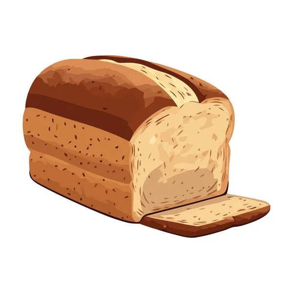 Świeżo Upieczony Chleb Wypieki Obiad Ikona Izolowane — Wektor stockowy