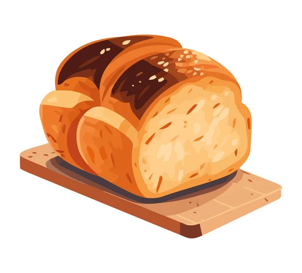 Frisch Gebackenes Brot Eine Gourmet Ikone — Stockvektor