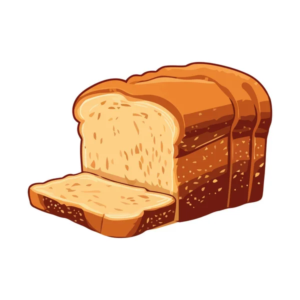 Pão Fresco Assado Ícone Símbolo Refeição Gourmet Isolado — Vetor de Stock