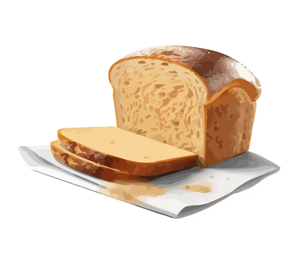 Čerstvě Upečený Chléb Ikona Plátku Gurmánské Kuchyně — Stockový vektor