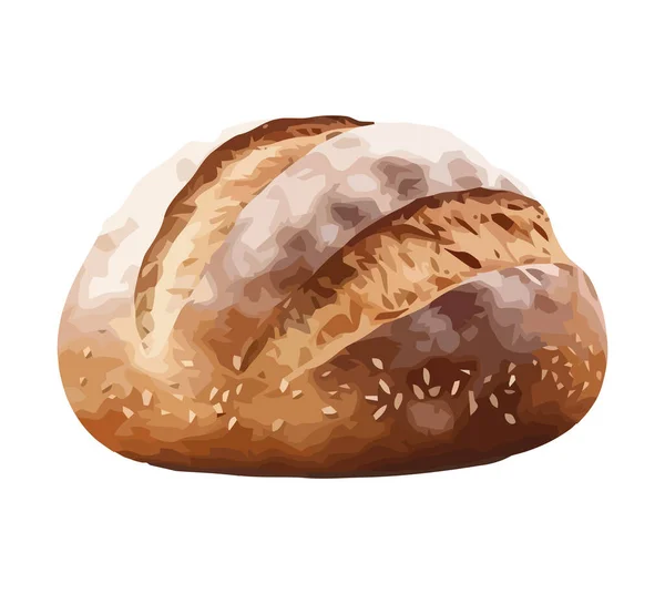 Frisch Gebackenes Brot Ikone Illustration Isoliert — Stockvektor