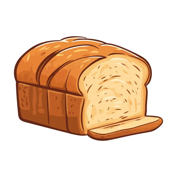 Freshly Baked Bread White Background Icon Isolated — Stock Vector