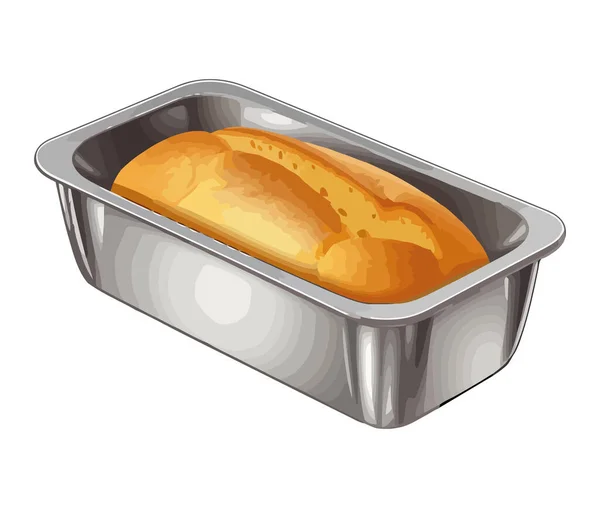 Gourmet Tablett Mit Frischem Brot Ikone Isoliert — Stockvektor