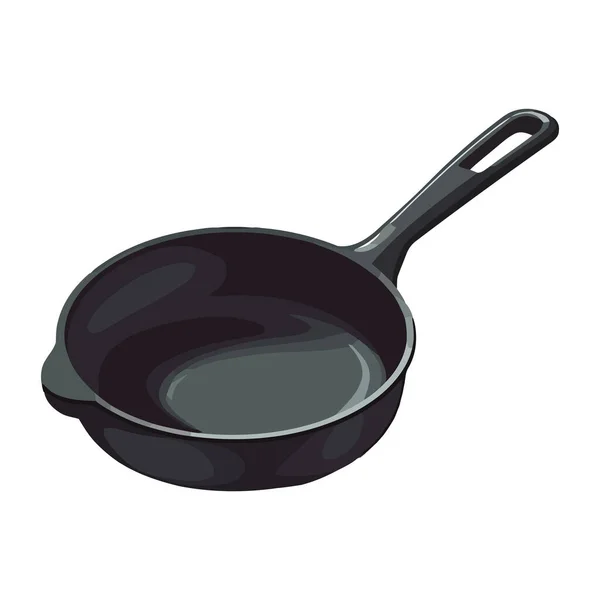 Black Steel Saucepan Lid Ladle Icon Isolated — Stock Vector