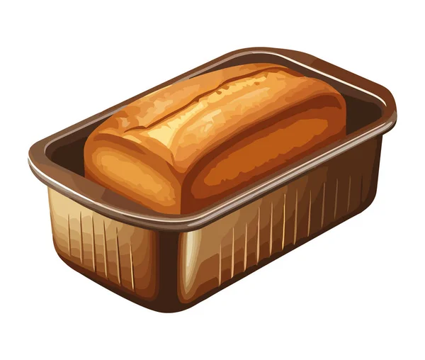 Свіжоспечений Хліб Тарілці Ізольований — стоковий вектор