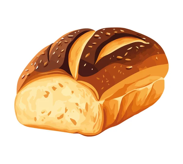Frisch Gebackenes Brot Ikone Isoliert — Stockvektor