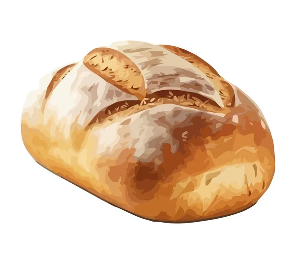 Gebackenes Brot Essen Ikone Isoliert — Stockvektor