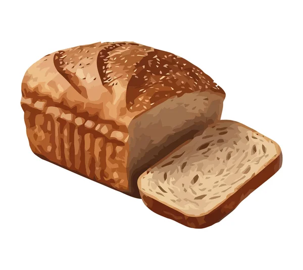 Frisch Gebackenes Brot Auf Weißem Hintergrund Symbol Isoliert — Stockvektor