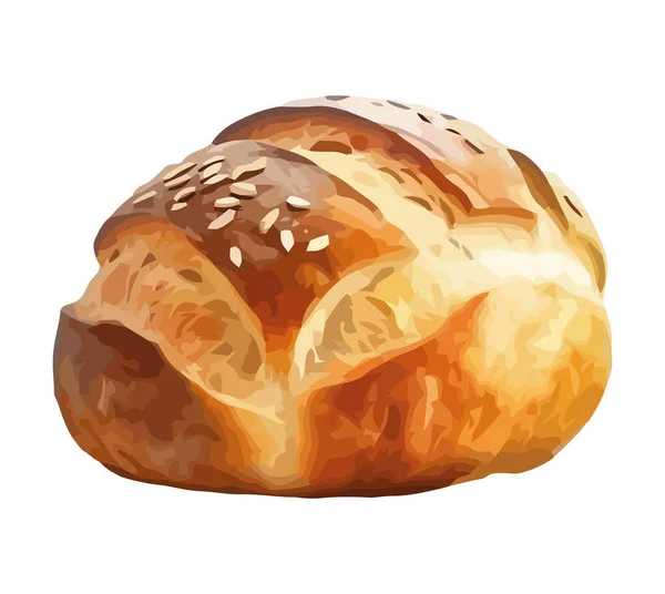 Frisch Gebackenes Brot Vektorsymbol Isoliert — Stockvektor