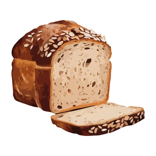 Vers Gebakken Brood Symbool Voor Verfrissingsicoon Geïsoleerd — Stockvector