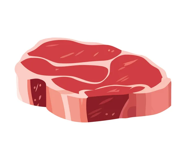 Grilovaný Vepřový Steak Ikona Gurmánské Kuchyně Izolovaná — Stockový vektor