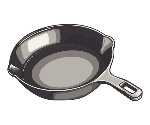 Frying Pan Utensil Cooking Icon Isolated — Stock Vector