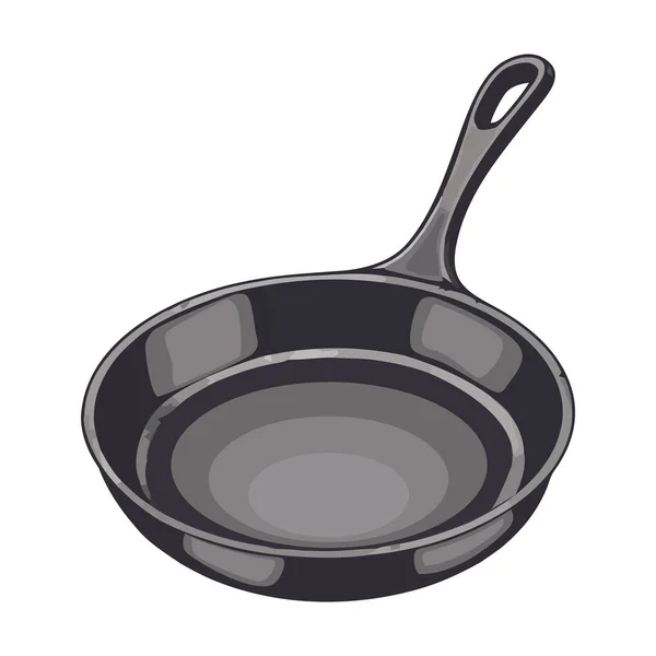 Metallic Cooking Pan Utensil Icon Isolated — Stock Vector