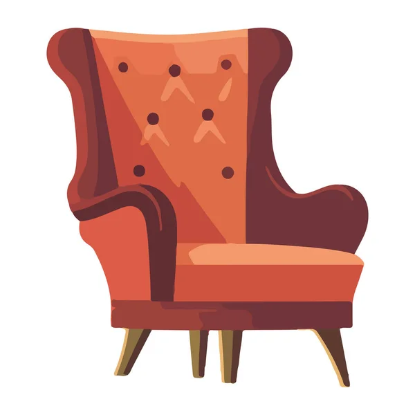 Wygodny Fotel Aksamitną Poduszką Symbol Elegancji Izolowany — Wektor stockowy