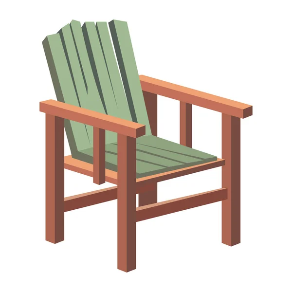 木制扶手椅 最适合在室外隔绝的地方休息 — 图库矢量图片