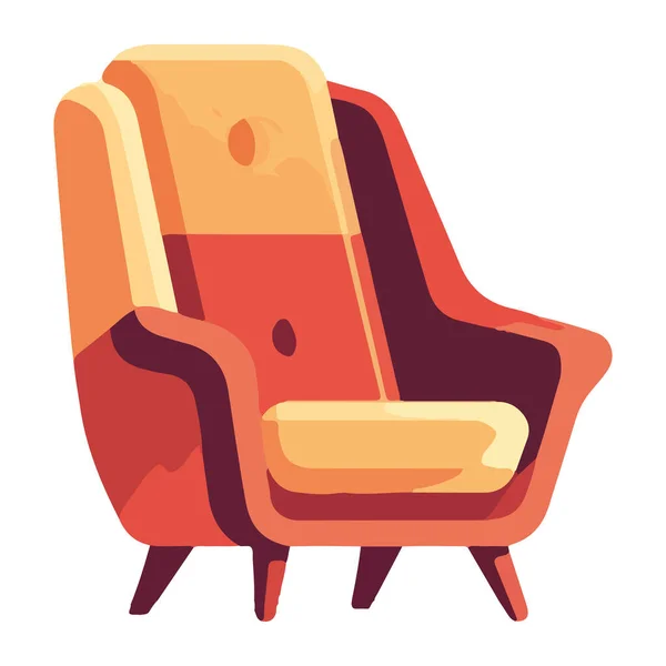 Bequemer Sessel Mit Samtkissen Isoliert — Stockvektor