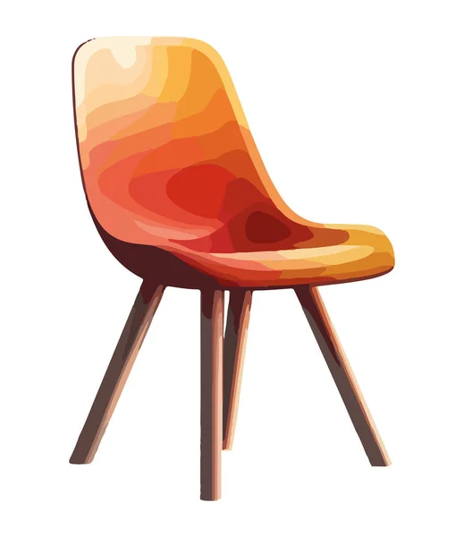 近代的なスタイルで隔離された赤い木製の椅子 — ストックベクタ
