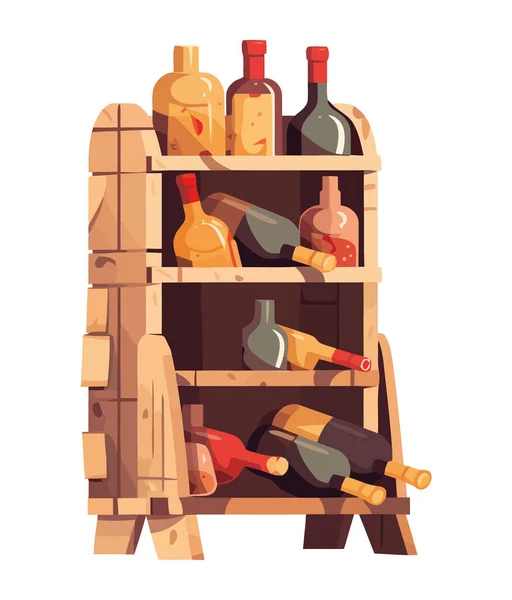 Выпьем Полную Коллекцию Органических Бутылок Вина Изолированы — стоковый вектор