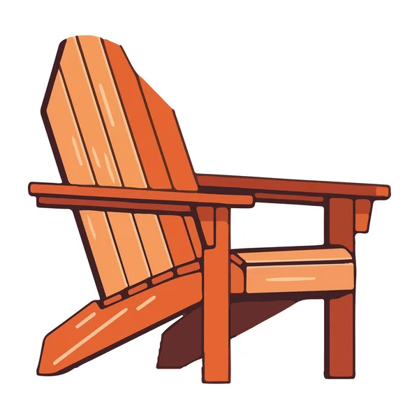 简朴的木制长椅 象征着与外界隔绝的放松 — 图库矢量图片