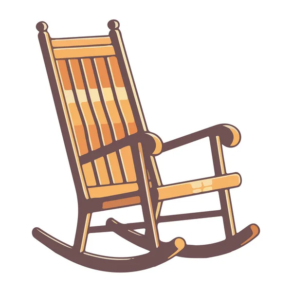 Zole Edilmiş Antik Bir Sallanan Sandalye Ikonu — Stok Vektör