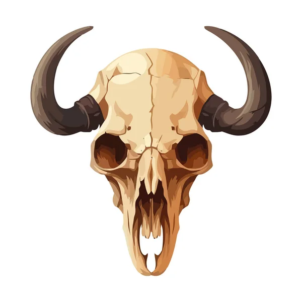 Cráneo Toro Con Cuernos Símbolo Del Icono Del Diseño Muerte — Archivo Imágenes Vectoriales