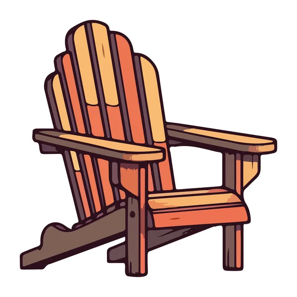 Rustic Wooden Chair Comfortable Relaxing Isolated — Stock Vector