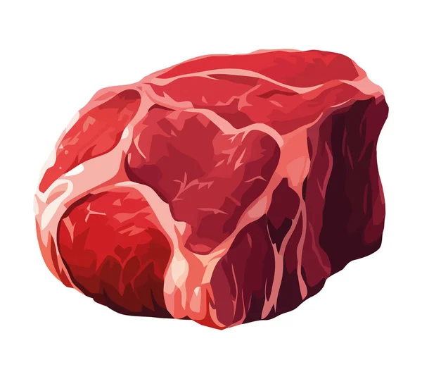 有機的な背景のアイコンに新鮮な豚肉の食事イラスト孤立 — ストックベクタ