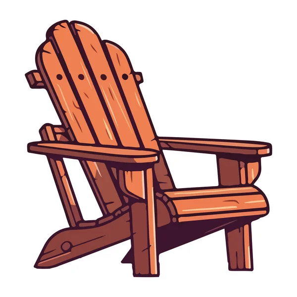 Cadeira Madeira Antiga Único Objeto Artesanato Design Isolado — Vetor de Stock