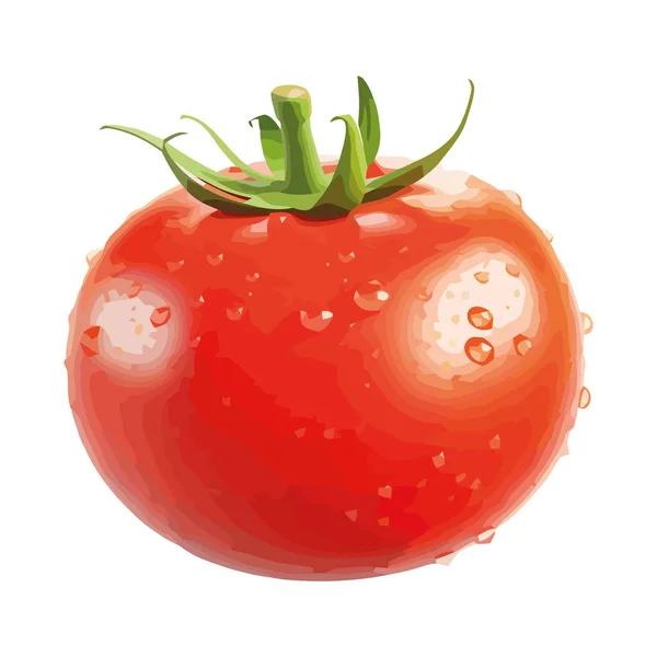Świeże Organiczne Pomidory Dojrzałe Warzywa Jedzenia Ikony Izolowane — Wektor stockowy