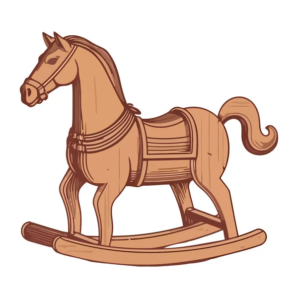 Cute Cartoon Pony Riding Isolated — Stock Vector