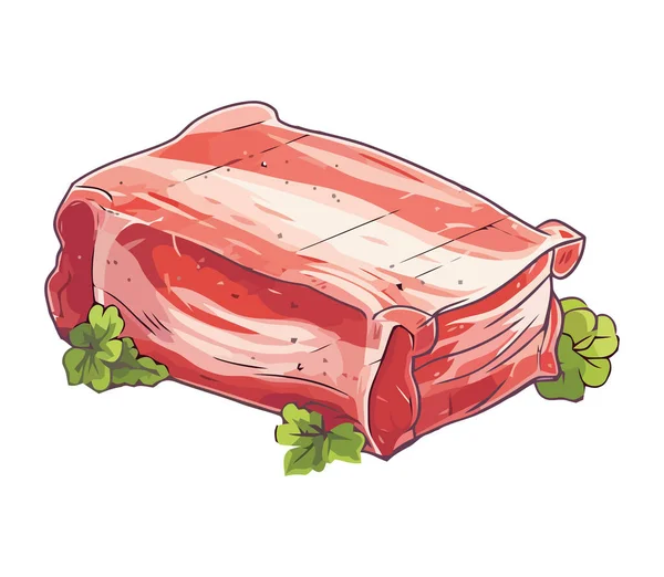 Steak Babi Yang Baru Dimasak Ikon Makanan Gourmet Terisolasi - Stok Vektor