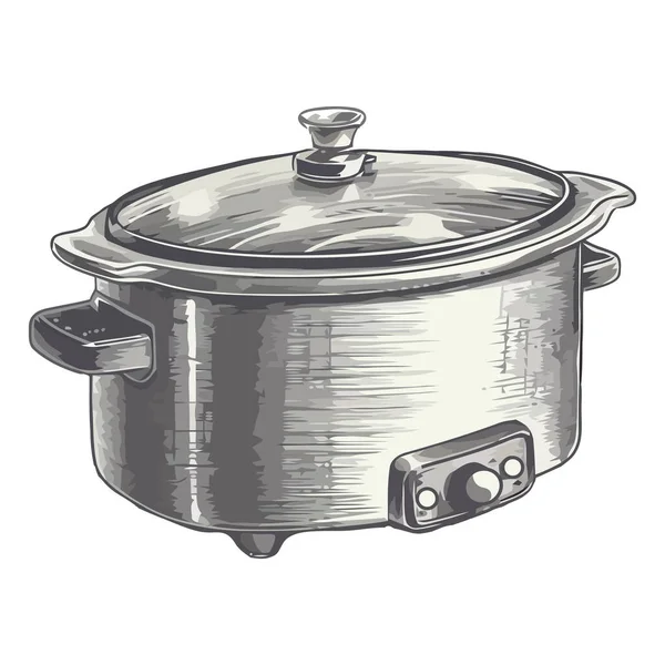 Rice Cooker Appliance Kitchen Icon Isolated — Stock Vector