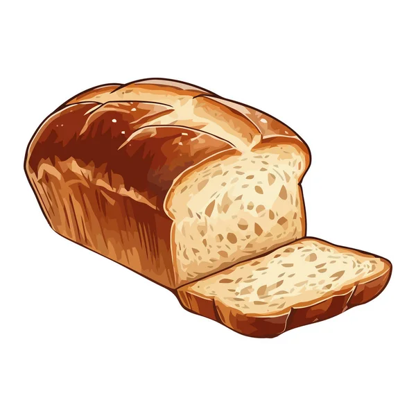 Świeżo Upieczony Chleb Odizolowany Projekt Ikony — Wektor stockowy