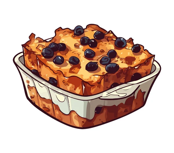 Sweet Pie Fresh Berries Cream Icon Isolated — Stock Vector