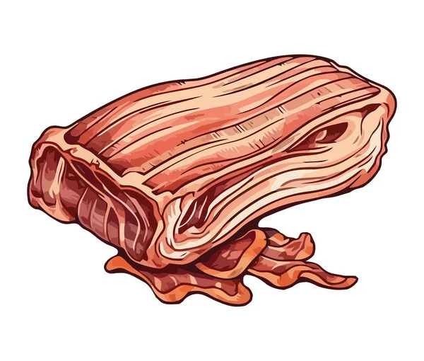 Sandwich Porc Fraîchement Cuit Une Icône Gourmande Délice Isolé — Image vectorielle