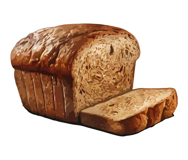 Pão Fresco Assado Uma Refeição Gourmet Ícone Central Isolado — Vetor de Stock