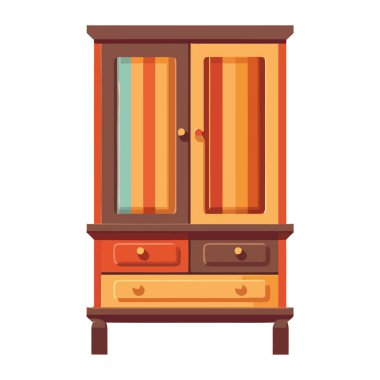 Kırsal ahşap dolap. Kapısı kapalı.