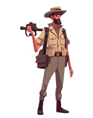 Dürbünlü erkek gezgin izole edilmiş.