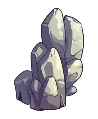 Gri renkli taşlar doğa simgesi izole