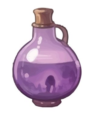şişe retro tarzı izole mor iksir