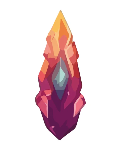 Pedra Preciosa Cristal Brilhante Presente Precioso Isolado — Vetor de Stock