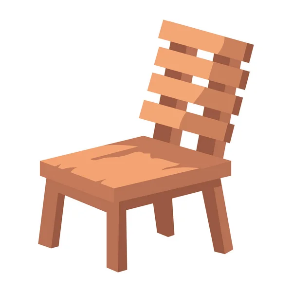 Uma Cadeira Confortável Material Madeira Isolado — Vetor de Stock