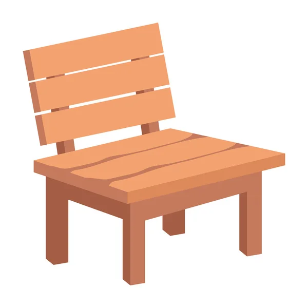 Удобное Деревянное Кресло Идеально Подходит Отдыха Изолированы — стоковый вектор