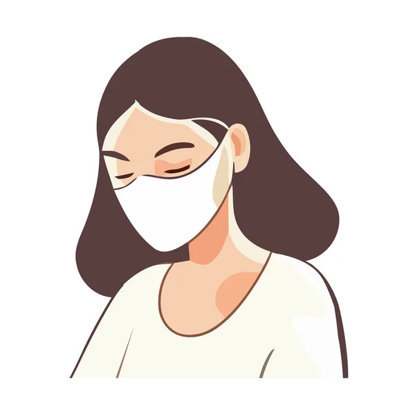 保護マスク中の美しい看護師隔離 — ストックベクタ