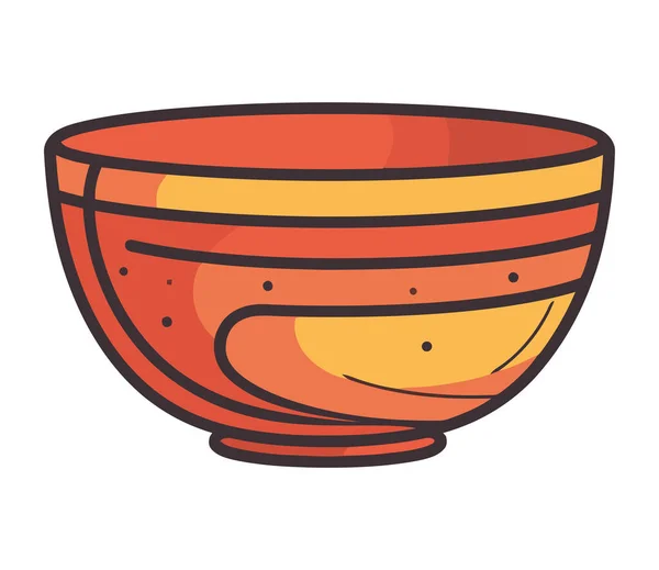 一个令人愉快的橙色碗装饰草图孤立 — 图库矢量图片