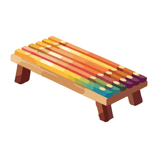 Krzesło Kolorowym Ikoną Drewna Izolowane — Wektor stockowy